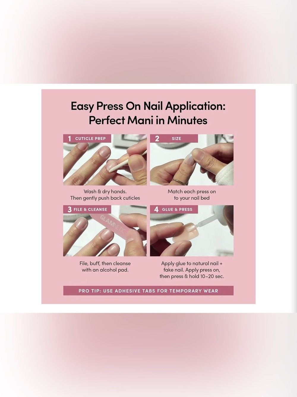 Glamnetic Short Almond Press-On Nails WINTER COMET nib - Picture 6 of 11